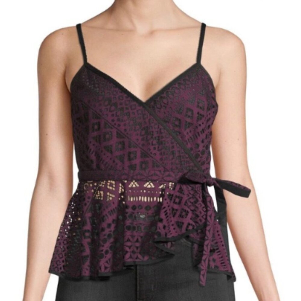 NWT Purple & Black Likely Lace Top